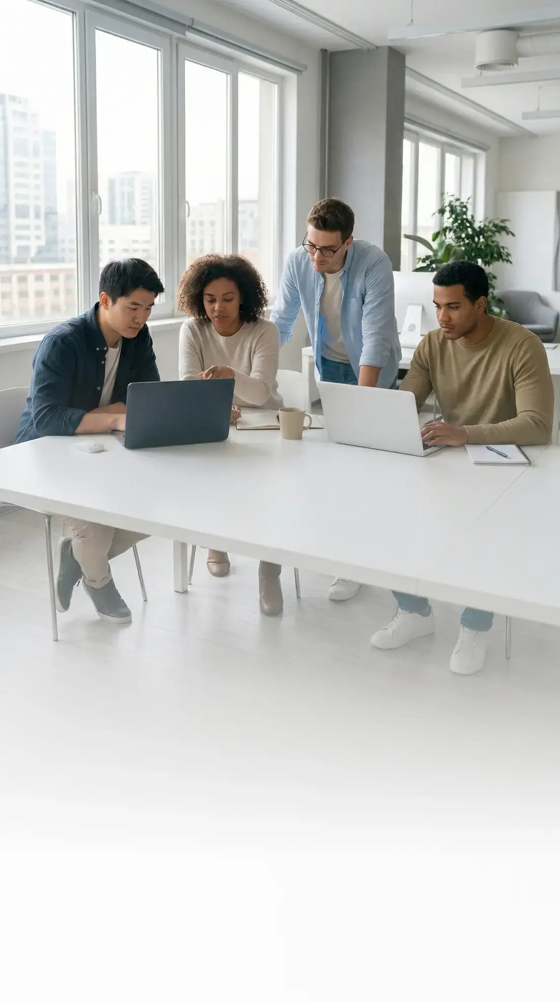 Team collaborating in a webinar training session